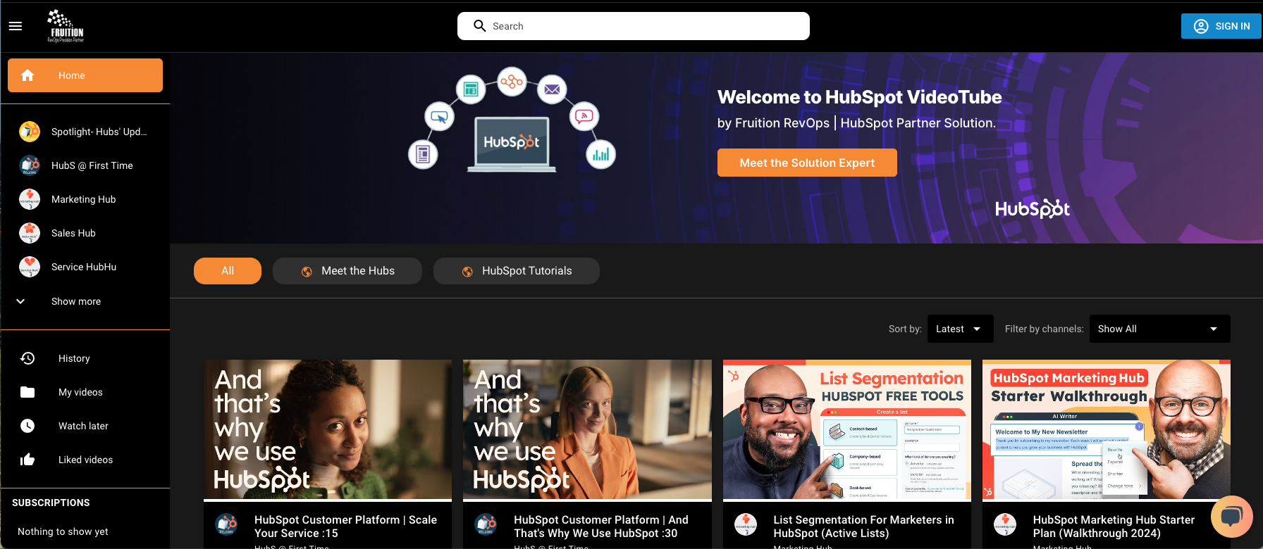 Fruition RevOps | HubSpot VideoTube